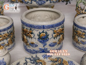 Bộ đồ thờ men rạn nổi Bát Tràng