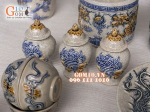 Bộ đồ thờ men rạn nổi Bát Tràng