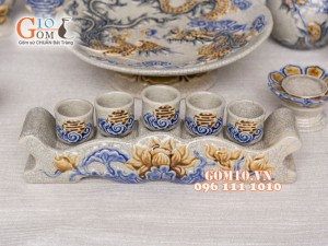 Bộ đồ thờ men rạn nổi Bát Tràng