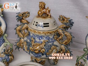 Bộ đồ thờ men rạn nổi Bát Tràng