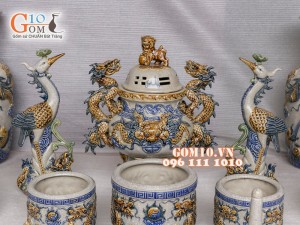 Bộ đồ thờ men rạn nổi Bát Tràng
