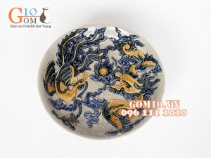 Bộ đồ thờ men rạn nổi đắp rồng cao cấp S3 - 2