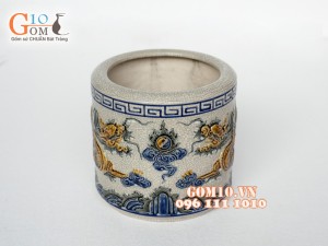 Bộ đồ thờ men rạn nổi đắp rồng cao cấp S4 - 2