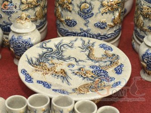 Bộ đồ thờ men rạn nổi Rồng Bát Tràng