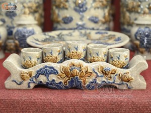 Bộ đồ thờ men rạn nổi Rồng Bát Tràng