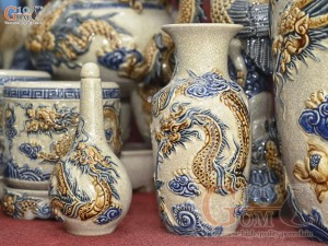 Bộ đồ thờ men rạn nổi Rồng Bát Tràng