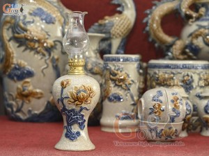 Bộ đồ thờ men rạn nổi Rồng Bát Tràng