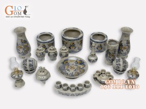 Bộ đồ thờ men rạn Phúc Lộc Thọ 001