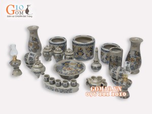Bộ đồ thờ men rạn Phúc Lộc Thọ 001