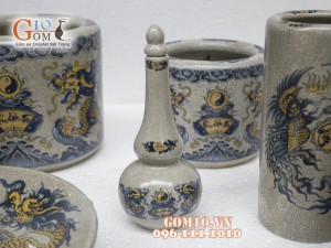 Bộ đồ thờ men rạn Phúc Lộc Thọ 001