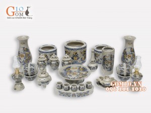 Bộ đồ thờ men rạn Phúc Lộc Thọ 001