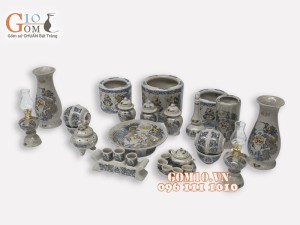 Bộ đồ thờ men rạn Phúc Lộc Thọ 002