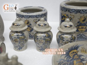 Bộ đồ thờ men rạn Phúc Lộc Thọ 002