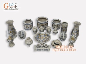 Bộ đồ thờ men rạn Phúc Lộc Thọ 002