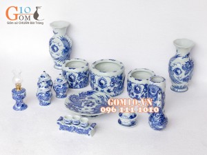 Bộ đồ thờ men dong cổ Rồng nổi Phú Quý S3