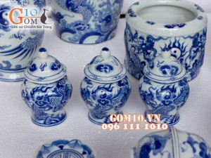 Bộ đồ thờ men dong cổ Rồng nổi Phú Quý S3