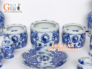 Bộ đồ thờ men dong cổ Rồng nổi Phú Quý S3