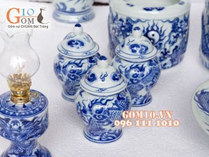 Bộ đồ thờ men dong cổ Rồng nổi Phú Quý S3