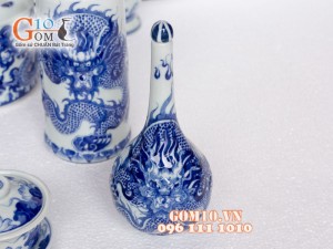 Bộ đồ thờ men dong cổ Rồng nổi Phú Quý S3