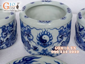 Bộ đồ thờ men dong cổ Rồng nổi Phú Quý S2