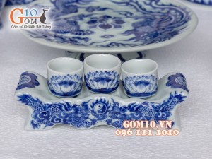 Bộ đồ thờ men dong cổ Rồng nổi Phú Quý S2