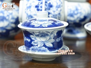 Bộ đồ thờ Như Ý Cát Tường men lam cổ cao cấp 04