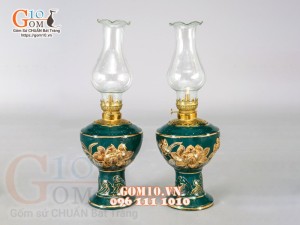 Bộ đồ thờ Phú Quý đắp nổi, Xanh lục bảo - vẽ vàng 24k