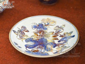 Bộ đồ thờ Phú Quý Tài Lộc men lam cổ vẽ vàng 24k cao cấp 002