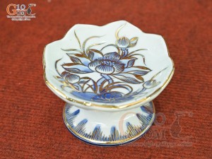 Bộ đồ thờ Phú Quý Tài Lộc men lam cổ vẽ vàng 24k cao cấp 003