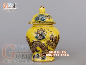 Bộ đồ thờ Phúc Lộc Thọ đắp nổi, màu vàng - vẽ vàng 24k