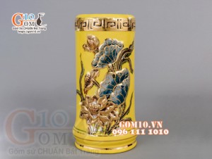 Bộ đồ thờ Phúc Lộc Thọ đắp nổi, màu vàng - vẽ vàng 24k