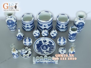 Bộ đồ thờ Phúc Lộc vẽ đồng tiền