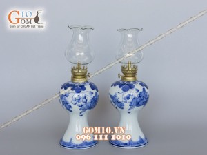 Bộ đồ thờ vẽ sen CÁT TƯỜNG men rong cổ, hàng vẽ tay 100% (có tam cấp)