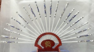 Bộ đũa thờ sứ 10 đôi kèm kệ, vẽ vàng 24k