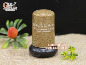 Bộ đựng gia vị 4 món men gốm, in logo thương hiệu