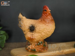 Bộ gà trống mái men gốm