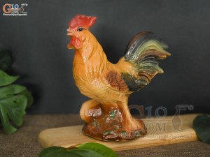 Bộ gà trống mái men gốm