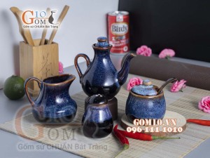 Bộ gia vị 4 món men xanh đá