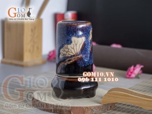 Bộ gia vị 8 món men xanh đá khắc sen