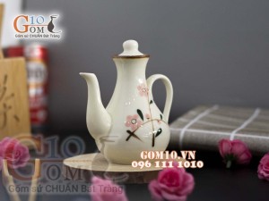 Bộ gia vị men kem vẽ hoa Đào phai