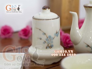 Bộ gia vị men kem vẽ đào xanh