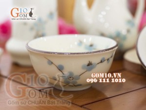 Bộ gia vị men kem vẽ đào xanh