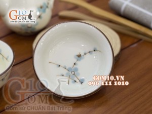 Bộ gia vị men kem vẽ đào xanh