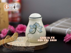 Bộ gia vị men kem vẽ Sen xanh