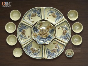 Bộ hoa mặt trời men hoàng tộc, đường kính 55cm