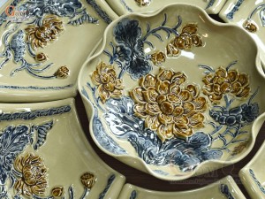 Bộ hoa mặt trời men hoàng tộc, đường kính 55cm