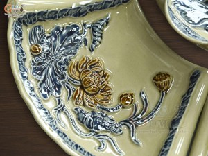 Bộ hoa mặt trời men hoàng tộc, đường kính 55cm