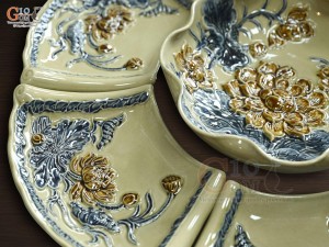Bộ hoa mặt trời men hoàng tộc, đường kính 55cm