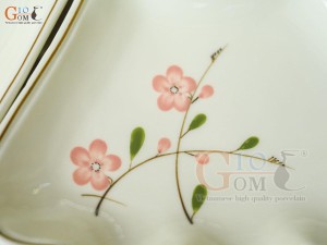 Bộ hoa mặt trời men kem vẽ hoa Đào hồng,15 chi tiết