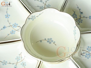 Bộ hoa mặt trời men kem vẽ hoa Đào xanh, 15 chi tiết (45cm)